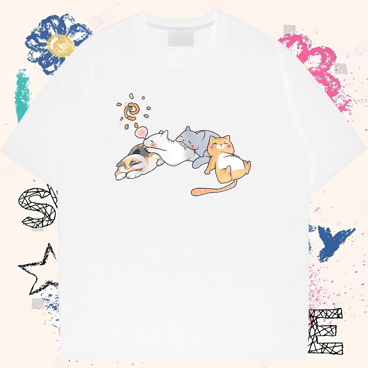 Unisex Womens T Shirts Breathable Short Sleeve Clothes Daily Wear Classic Lady T shirt DIY Printed