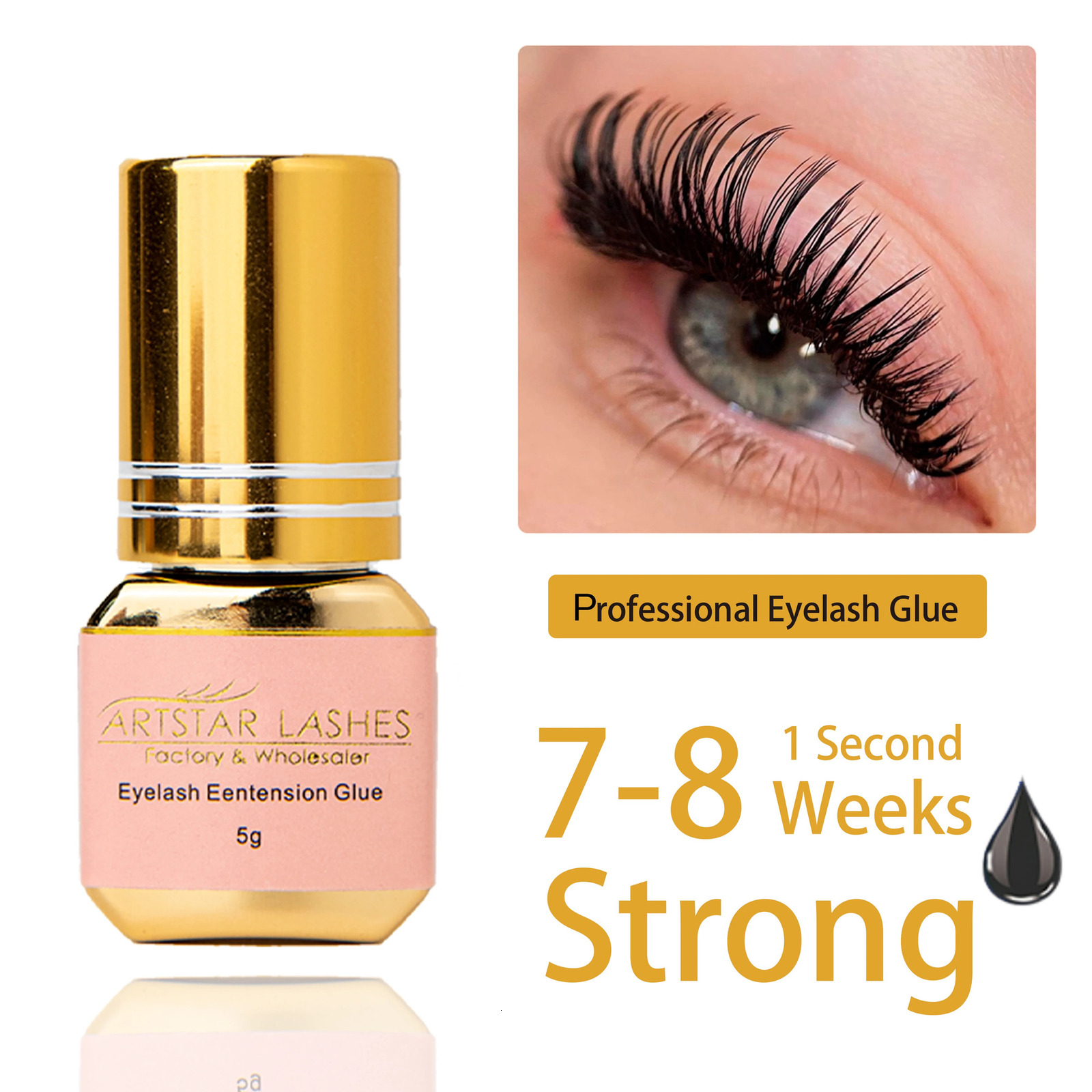 Artstar 5ml eyelash extensions 0.5S/1S/2S quick drying eyelash extensions adhesive low odor long-lasting eyelash extensions 240713
