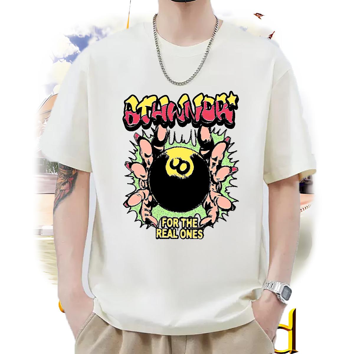 2024 New Men T Shirts DIY Printed Street Casual Tshirt for Man Woman 180g Cotton Classic