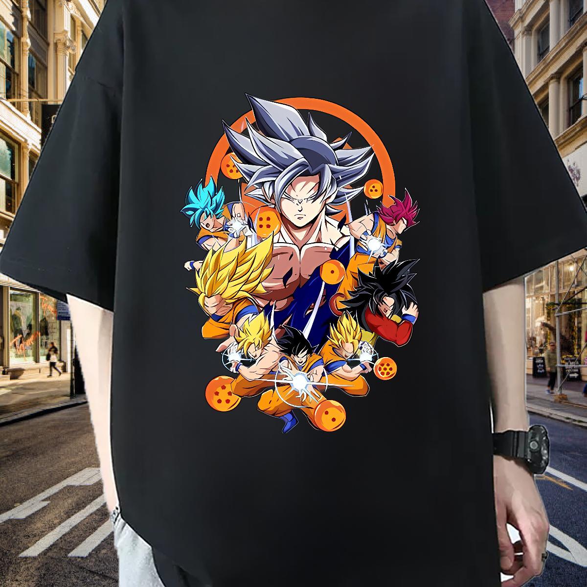 Fashion T Shirts Men Anime Print Men Tops Tees Sport 180g Cotton Classic Clothes