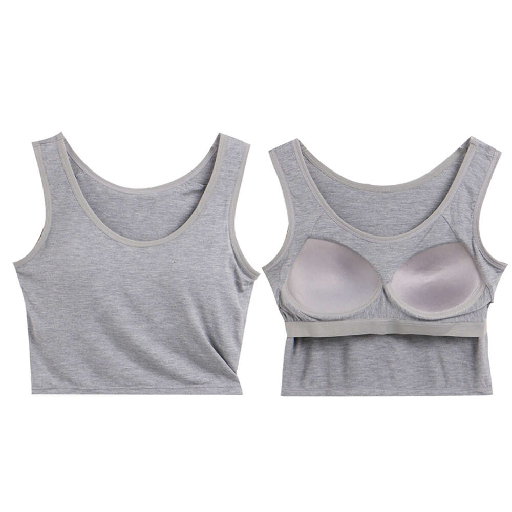 Designer summer camisole skirt thin design with long sock pads outer short top lingerie bra wide shoulder straps vst style single