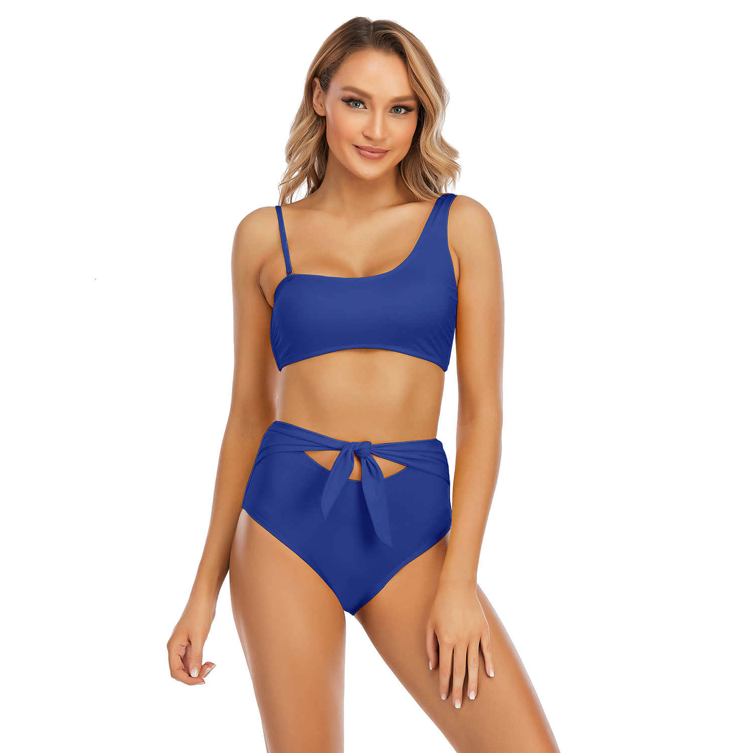 Beach New Arrival New Product Retro Washable Popular Solid Fashion 2023 New Sexy Sling Split High Waist Bikini Open Back Swimsuit Bifurcated Sexy Loos