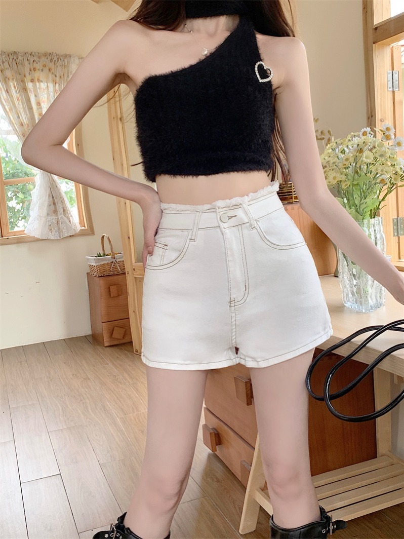 Designer high waisted embroidered denim shorts slim fit summer casual shorts women's sexy hot pants
