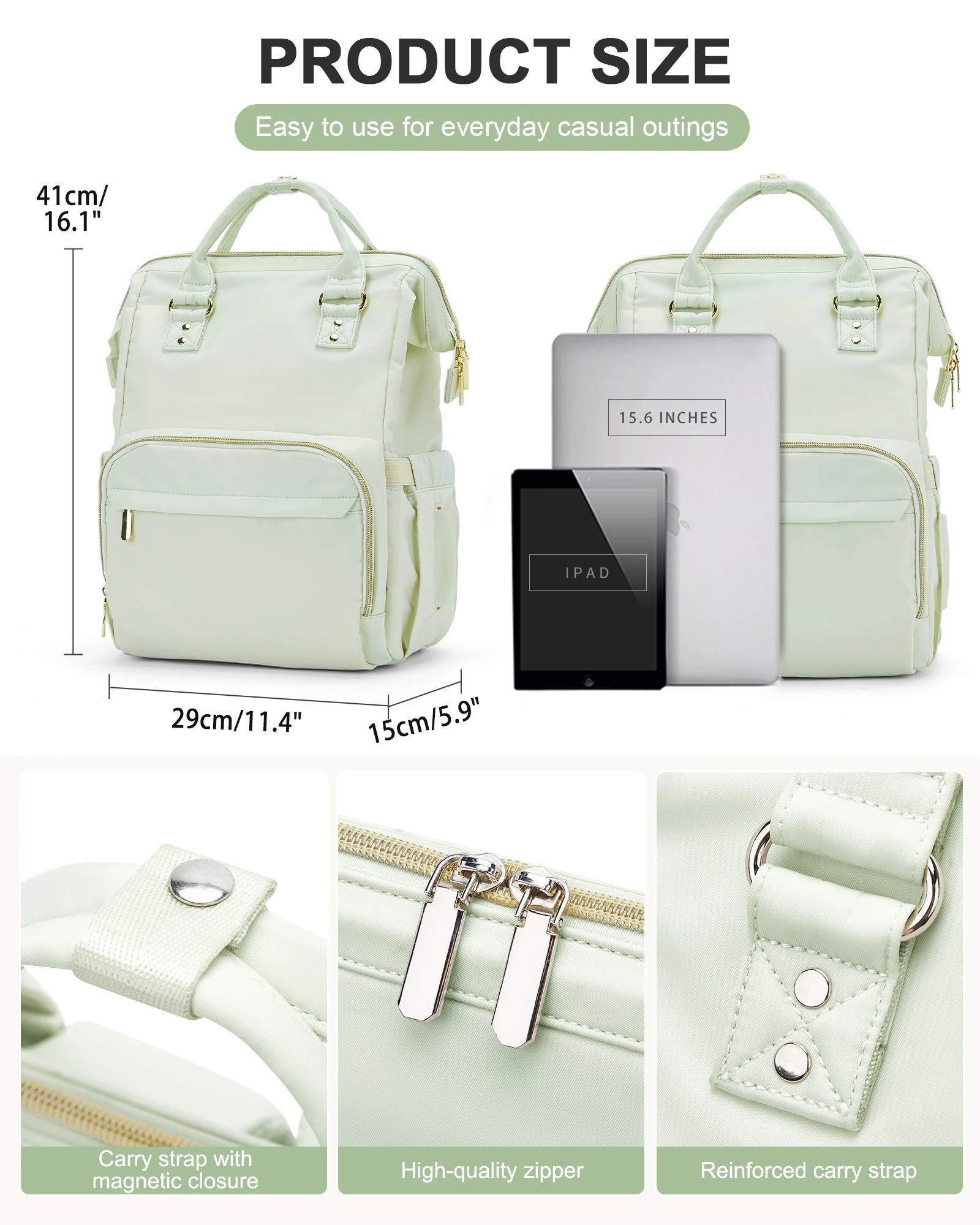 Womens laptop backpack waterproof travel work backpack wallet fashionable business teacher nurse computer bag with USB port 240704