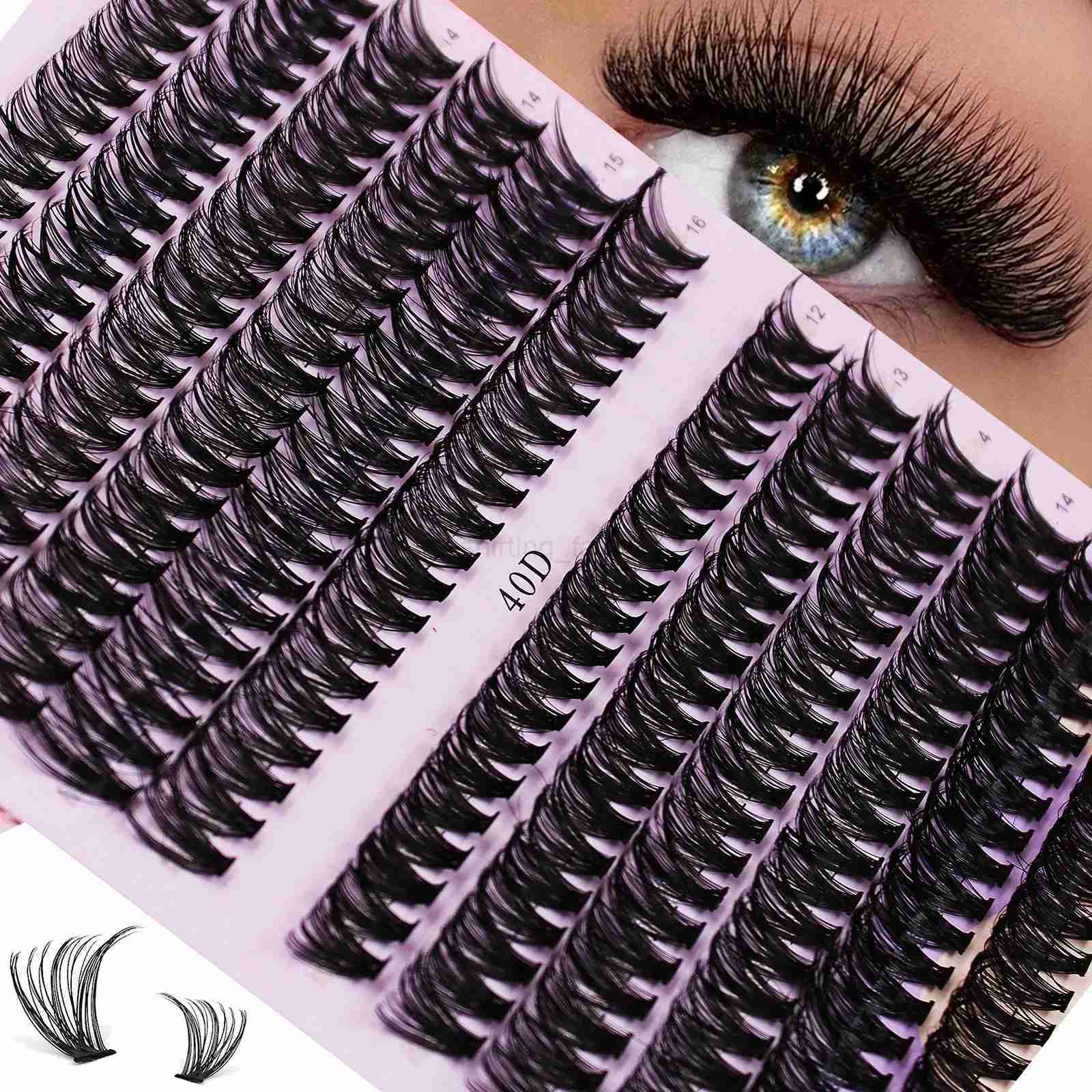 30/40D Rows Cluster Lashes 12 Mix 12-16mm Eyelashes Extension Natural Thick Fake Eyelash 3D Russian ctrip Individual LashesCL240713