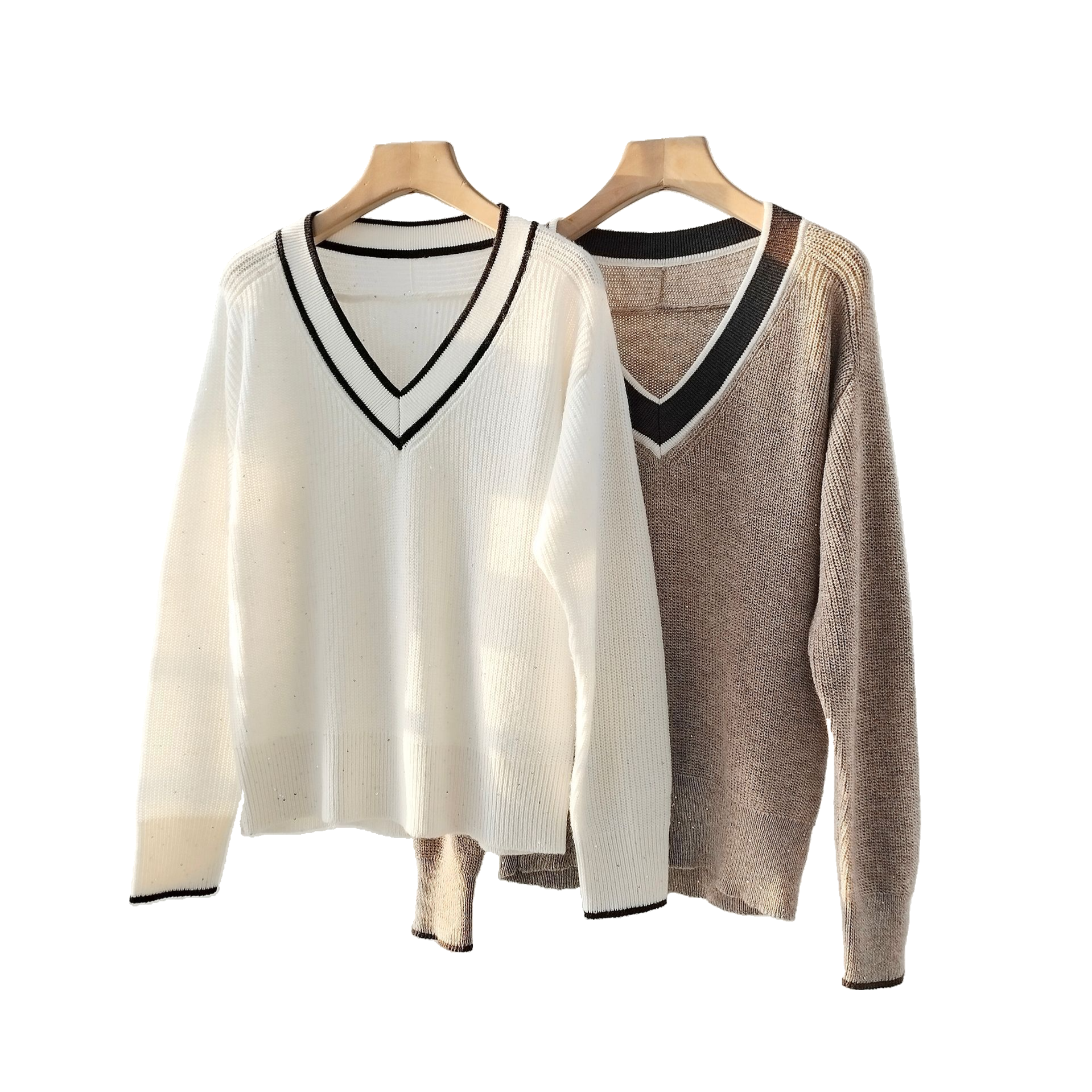 BC Cashmere mixed with Designer Brand High end BC Knitted Jacket Women's Autumn Wear Lao Qian Feng Heavy Industry Fish Scale Shining