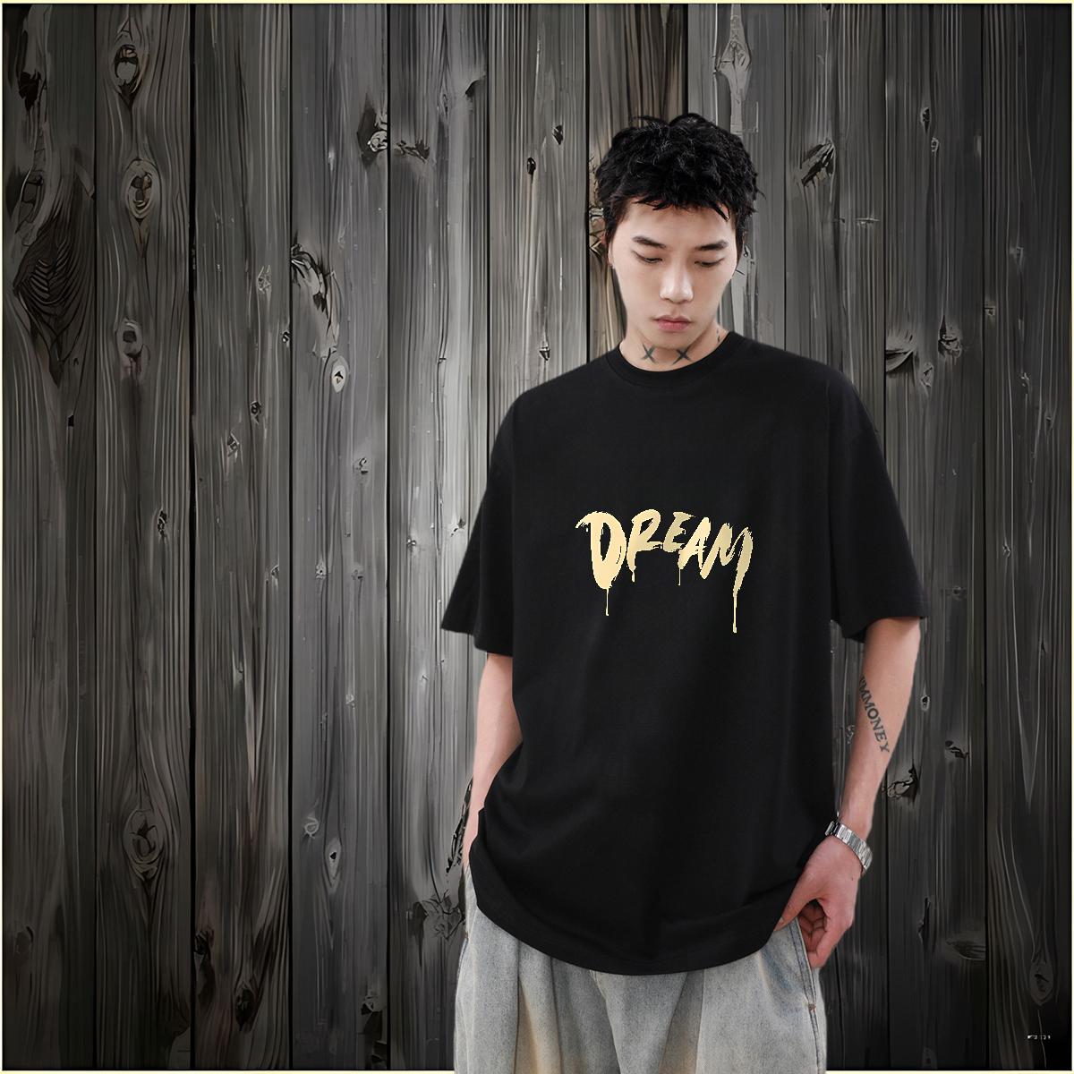 2024 DIY T Shirts Men DIY Printed Anime Printing Street Mens Tshirts Crew Neck Cotton Breathable Unisex