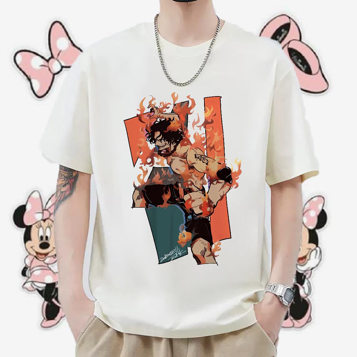 DIY Men T Shirts Floral Print Street Men Tees Breathable Crew Neck Cotton Loose