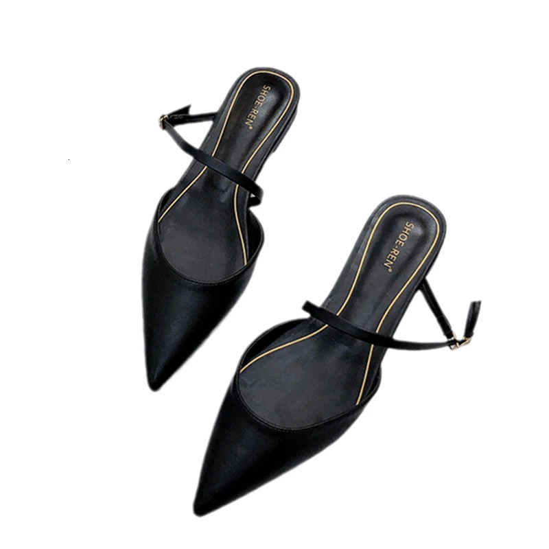 In one sentence with shoe box half slider womens outerwear womens flat mule slider 240713