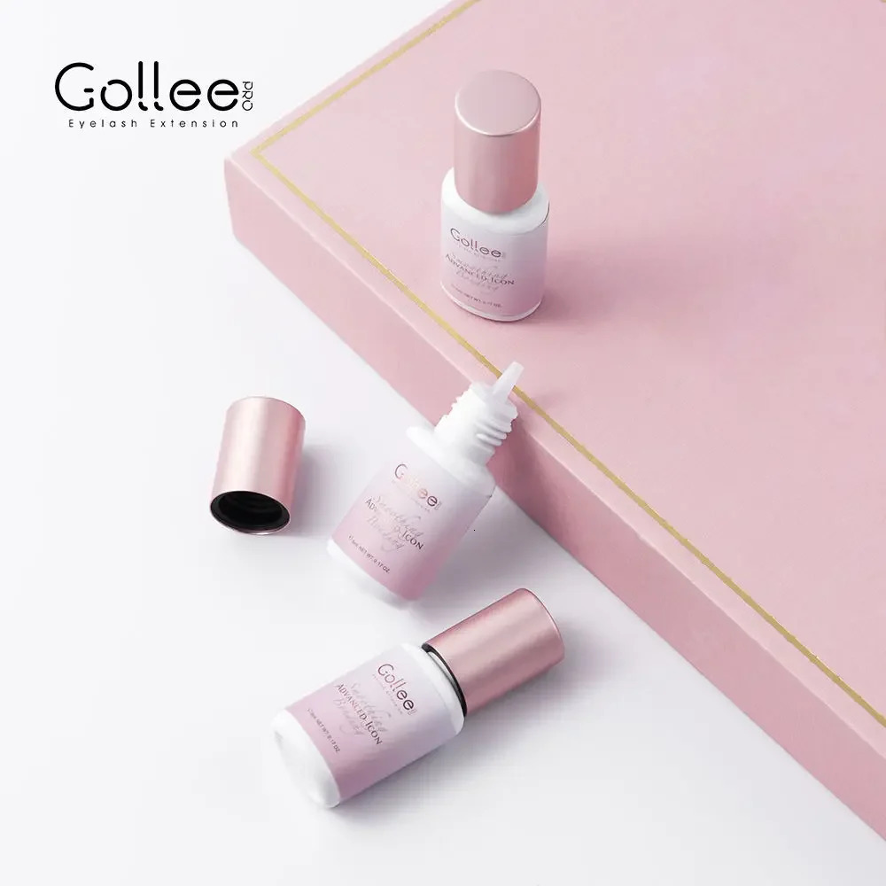 Gollee transparent eyelash extension adhesive is used for color or black false eyelash adhesive or eyebrow pink transparent eyelash extension adhesive