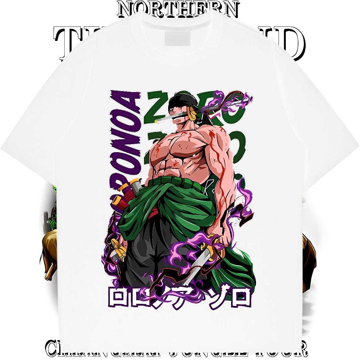 Cool Man T Shirts Anime Printing Street Crew Neck Cotton Breathable Men Tops Tees Fashion Designer White Plus Size Tees Shirts