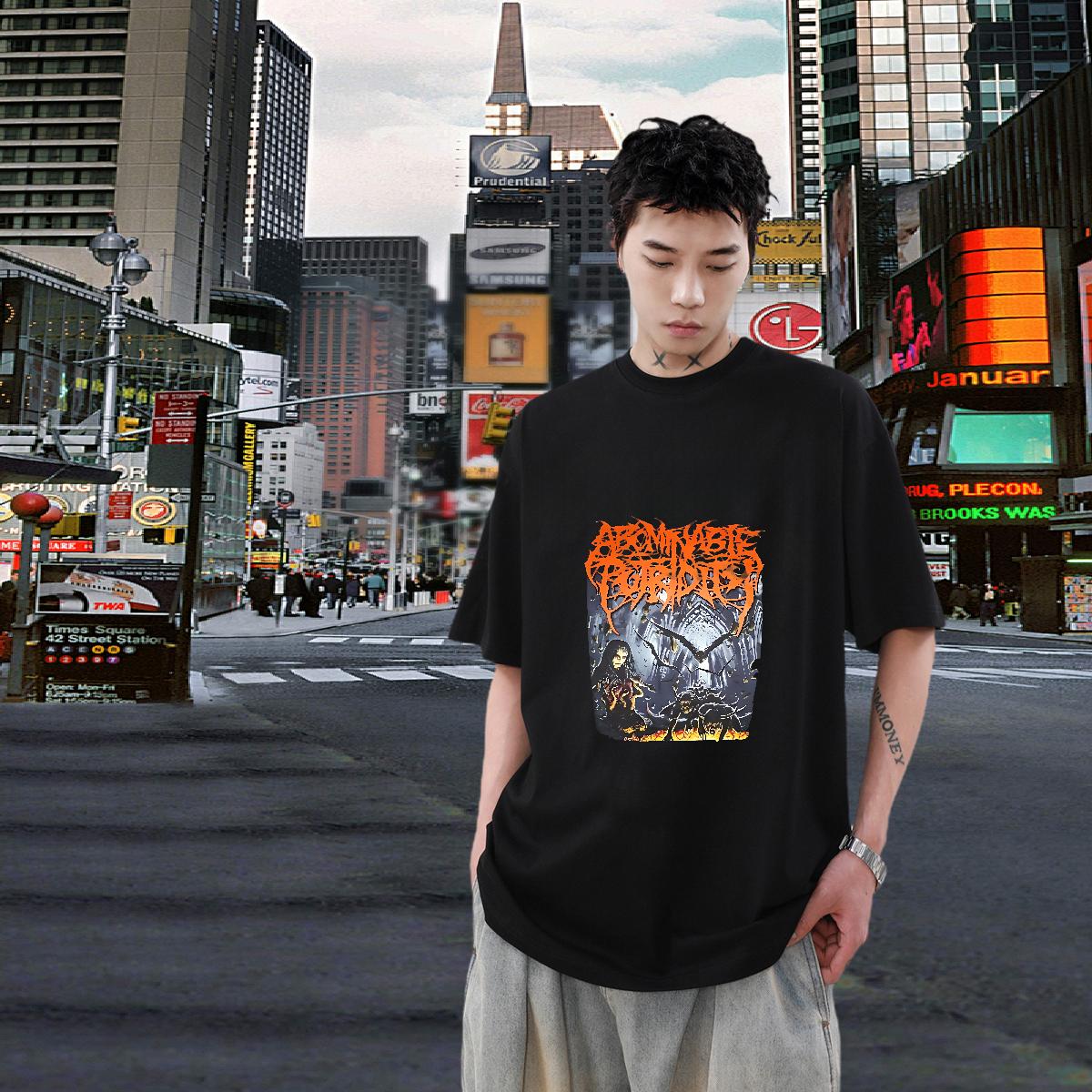 Popular T Shirts Men Spring Summer Short Sleeve Cotton O-Neck Men Tees Fashion Designer White Plus Size Tees Shirts