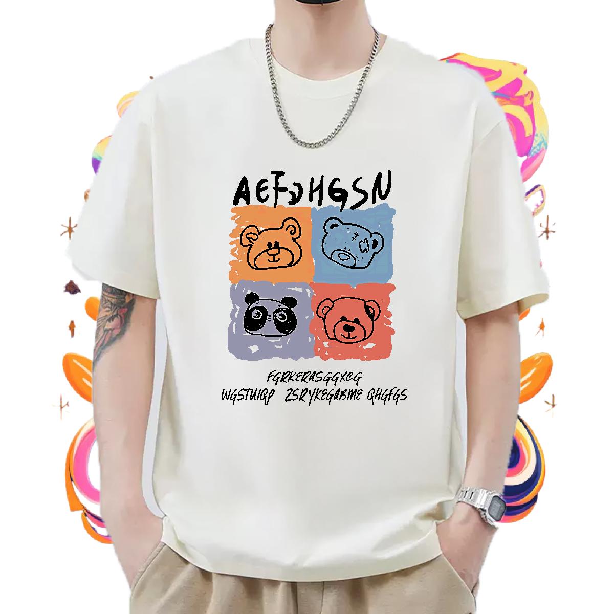 Classic T shirt Plus Size Custom Street Men Tees Cotton O Neck Short Sleeves Soft