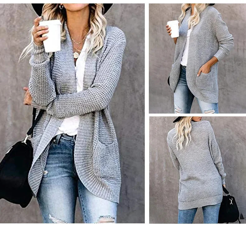 Loose Coat Women Sweater Chaqueta Mujer Knitted Ladies Outerwear Casaco Feminino Cardigan Long Jacket Woman Clothing Outfits 240704