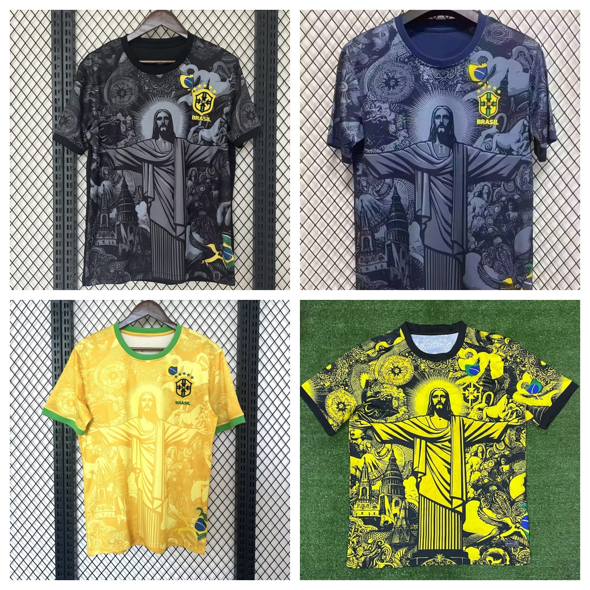 2024 2025 bRAZILS soccer jerseys Jesus goddess Christ the Redeemer Kit Special concept RICHARLISON NEYMAR shirt G. JESUS VINI JR RODRYGO Men Football Shirt uniforme