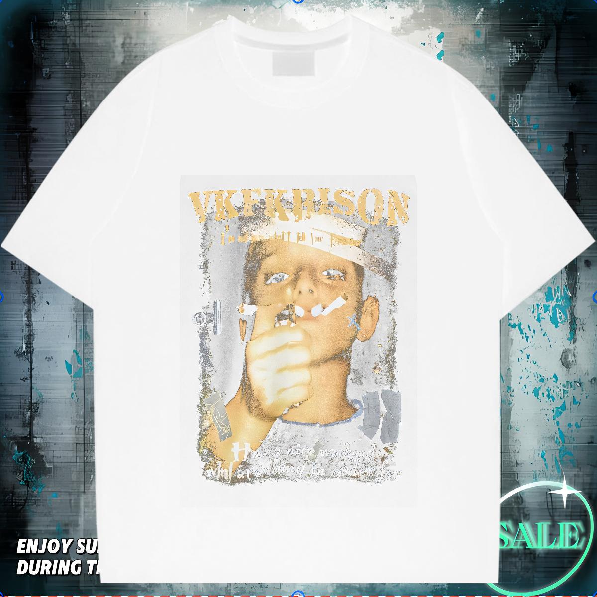 Loose T shirt Daily Outfit Cotton Breathable Soft Couples T Shirts 2024 DIY Skull Clothings