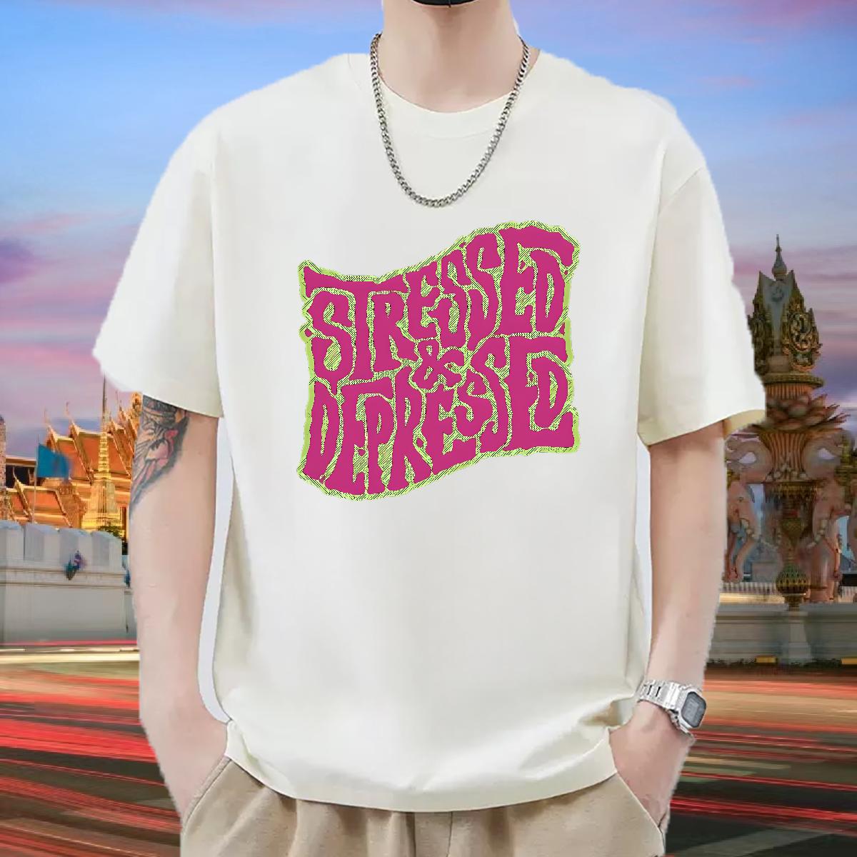 Brand Men T Shirts Casual Beach O-Neck Short Sleeve Cotton Men Tees Designer Fashion DIY Printed Tops