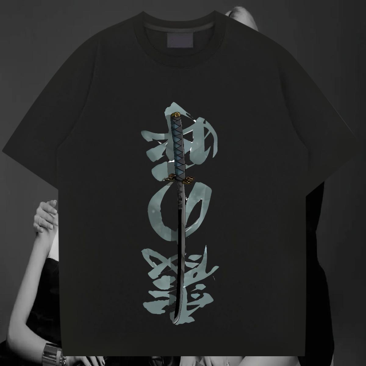 Loose Mens Tshirts Crew Neck Cotton Street wear Hip Hop T shirt DIY Anime 2024 Top Tees