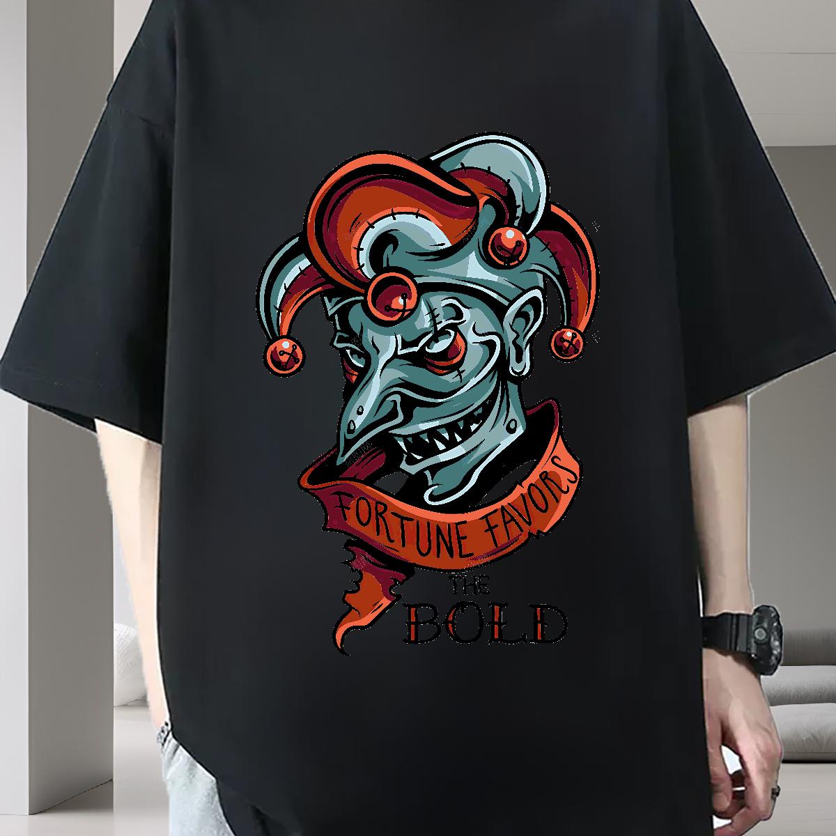 Casual New T-Shirts for Men Cartoon Printing S-3XL Daily Wear Couples T Shirts Breathable Short Sleeve Loose