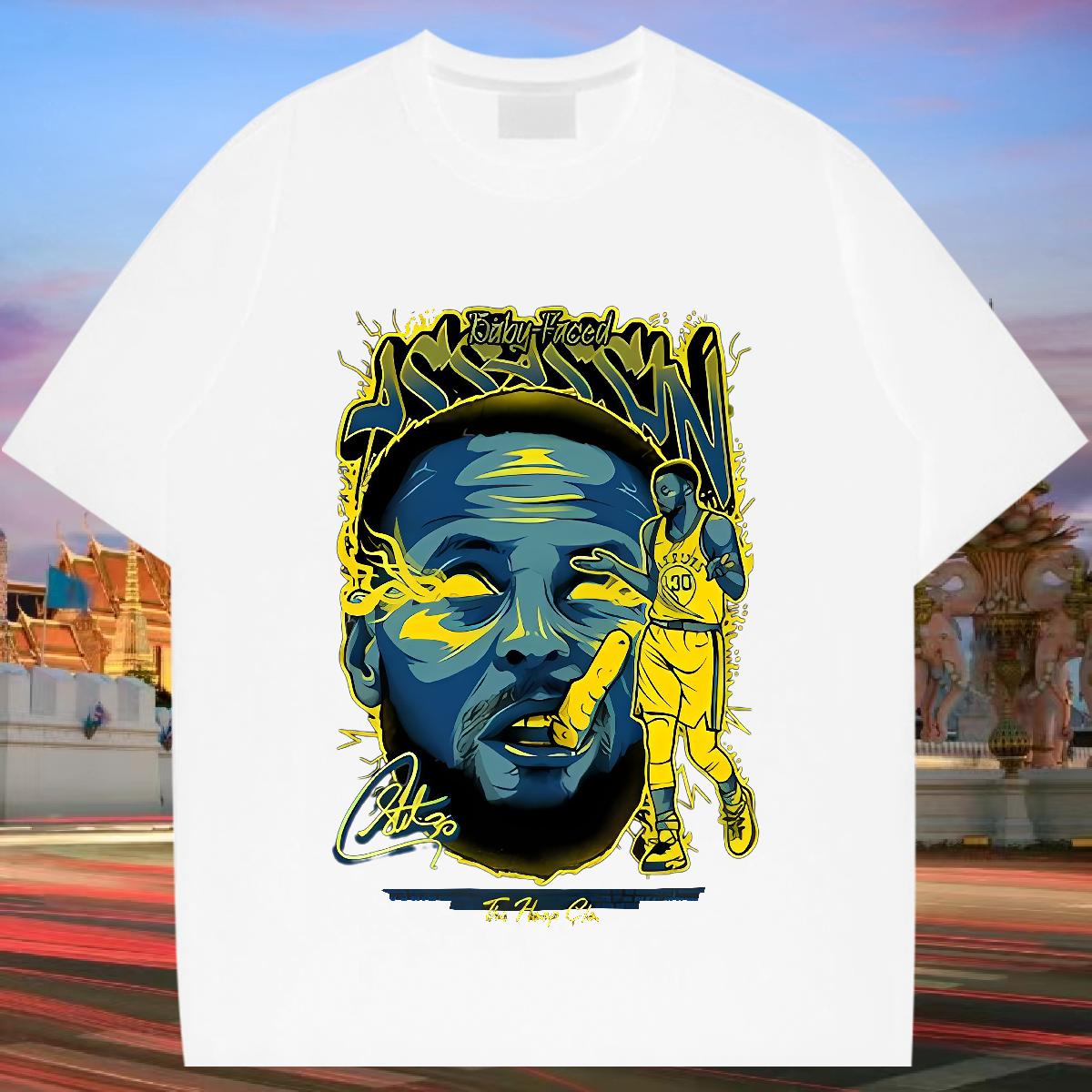 Wholesale T-Shirts Cartoon Printing S-3XL Street Wear Men Clothes T-Shirt Breathable Short Sleeve Popular