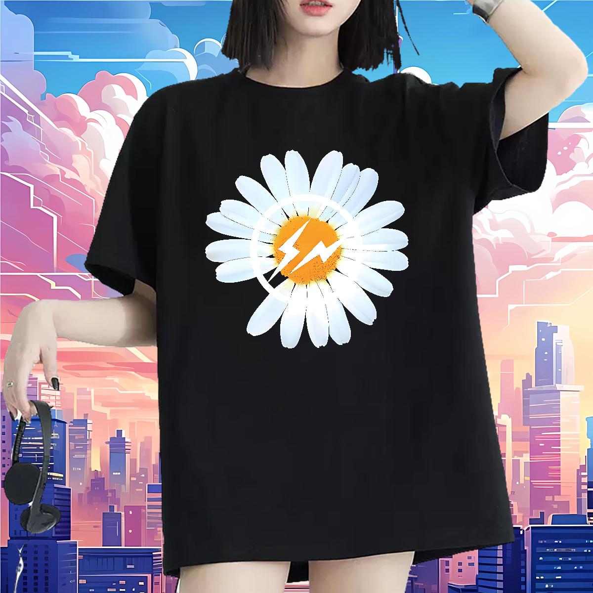 Round Neck Short Sleeve T-Shirts for Women Brand Home Outdoor Womens Tshirts Cartoon Printing S-3XL Female Top Tees