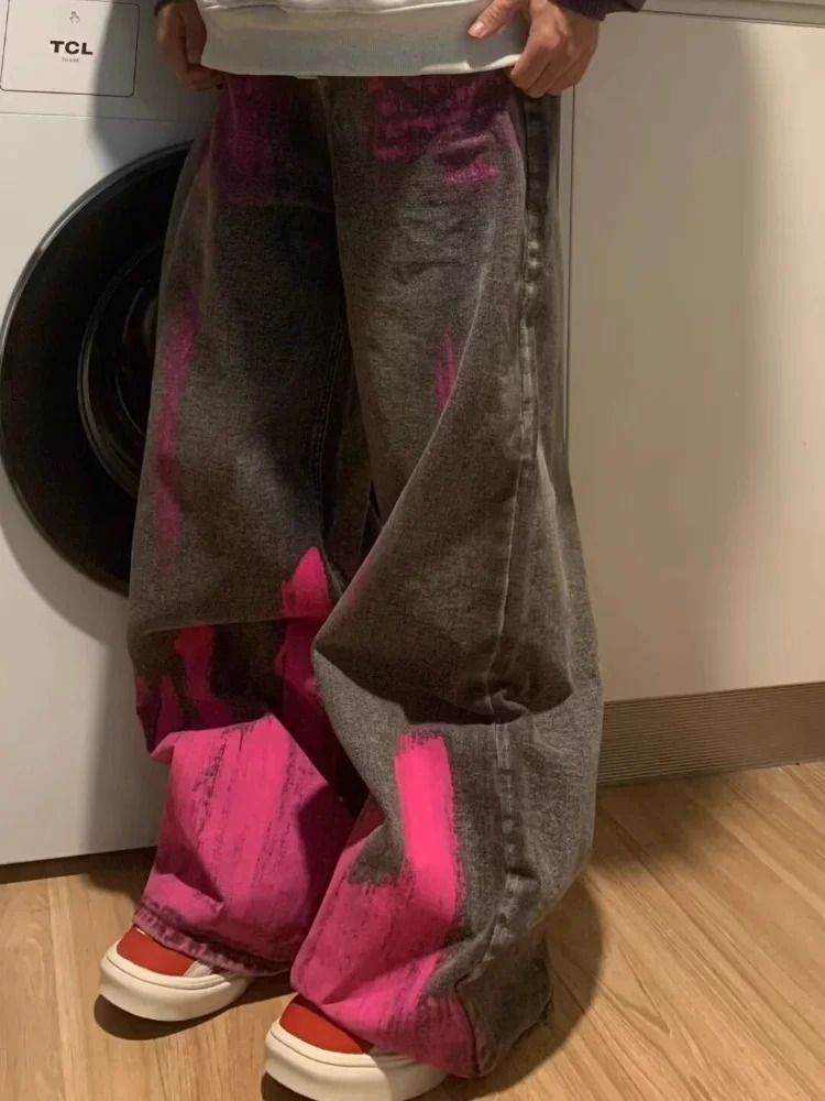 High-quty Womens Baggy Jeans Vintage Y2k 90s Oversize Denim Trousers Harajuku High Waist Wide Cowboy Pants Trashy 2000s Z260313