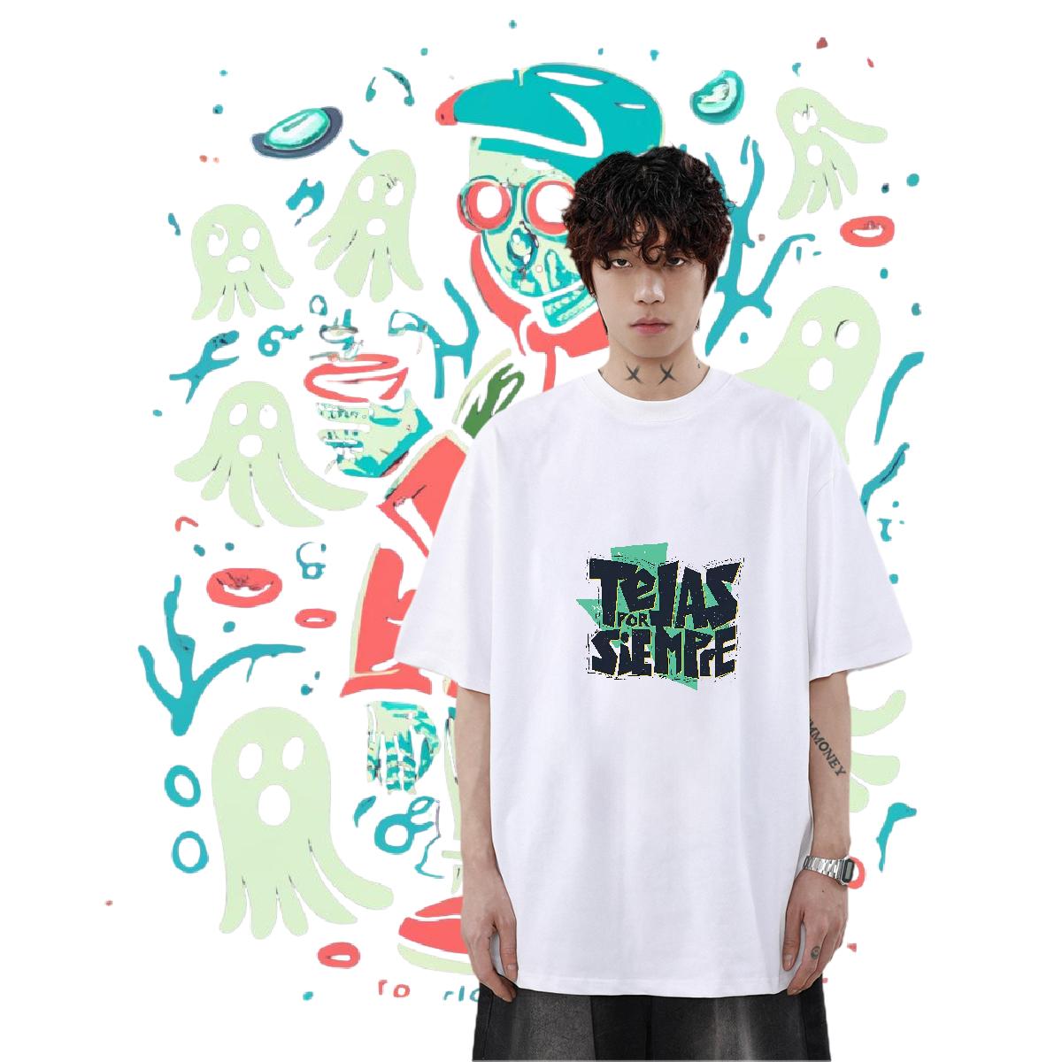 Fashion T Shirt For Man Floral Print Men Tops Tees Street Casual Cotton O Neck Short Sleeves Wholesale Clothes