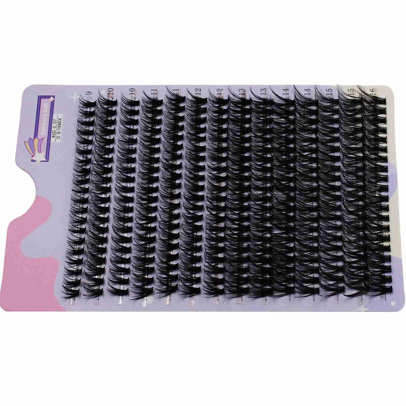 40D 14 Clusters 280 Rows Mix 9-16mm Cluster Lashes Extension Natural Thick Fake Eyelash 3D ctrip Individual LashesCL240713