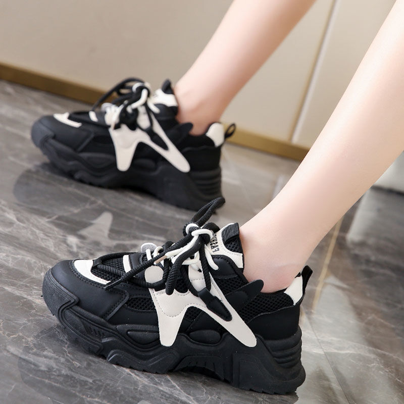 Ddmysports Internet Celebrity Stomping Poop Feeg Dad Summer Mesh Breathable New Height Increasing Thick Sole Casual Trendy Sports Shoes For Women OUTD