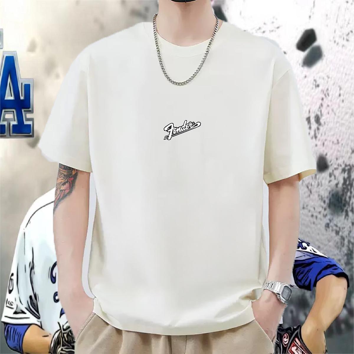 Classic Casual Men T Shirts DIY Printed Beach Men Tops Tees Cotton O Neck Short Sleeves Loose