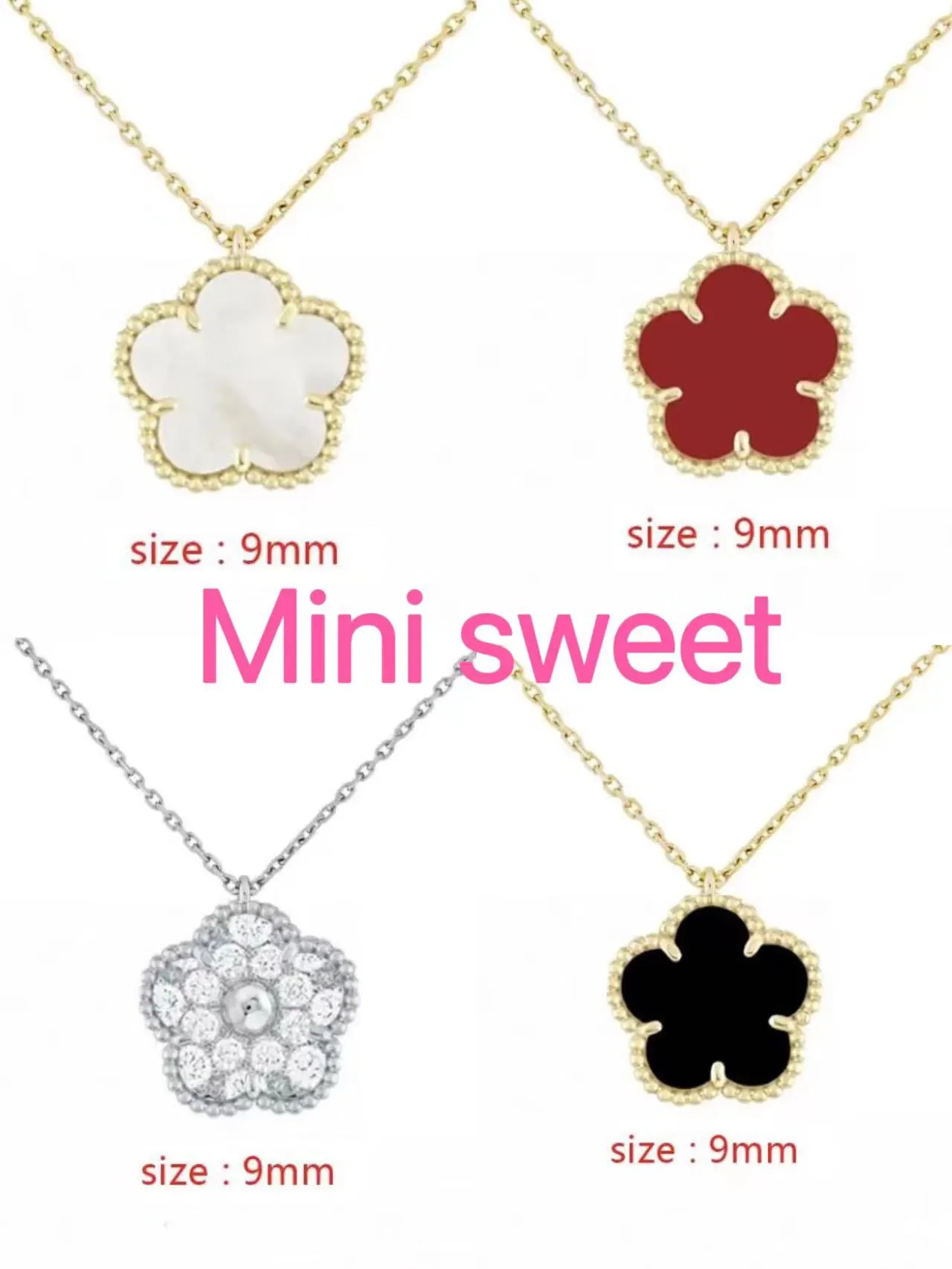 Mini Sweet Clover Pendants Colliers Collier Fashion Design Forme Fomen Designer Charm 18k Gold Luxury Bijoux Amateurs couple Cadeau Gift Dames Ma