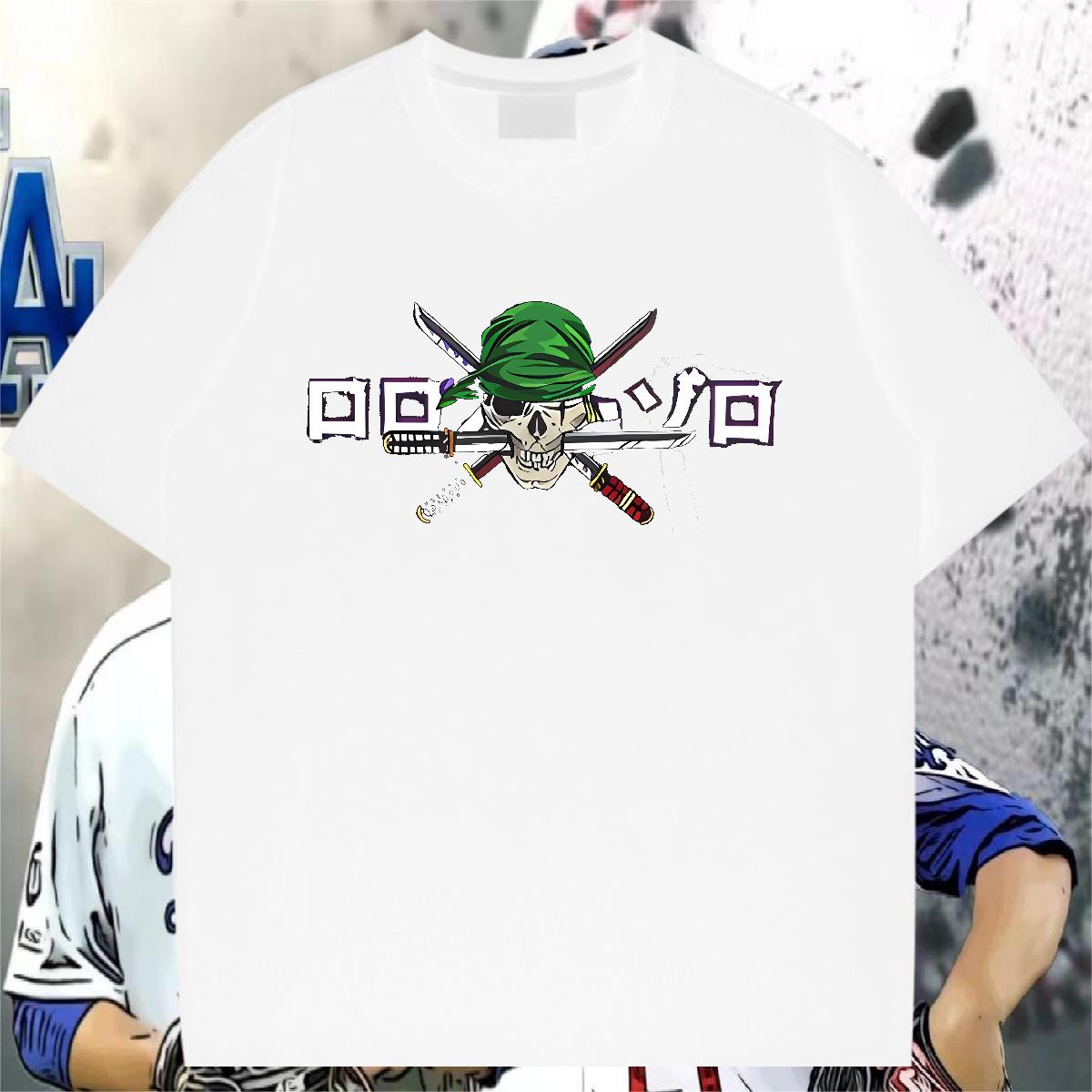 Unisex T shirt Street Wear 180g Cotton Tshirts 2024 Summer Cartoon Print Tees