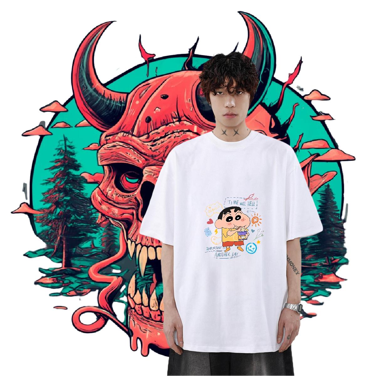 Cool T shirt Street O-Neck Short Sleeve Cotton Men Clothes T-Shirt Fashion New Floral Print Top Tees