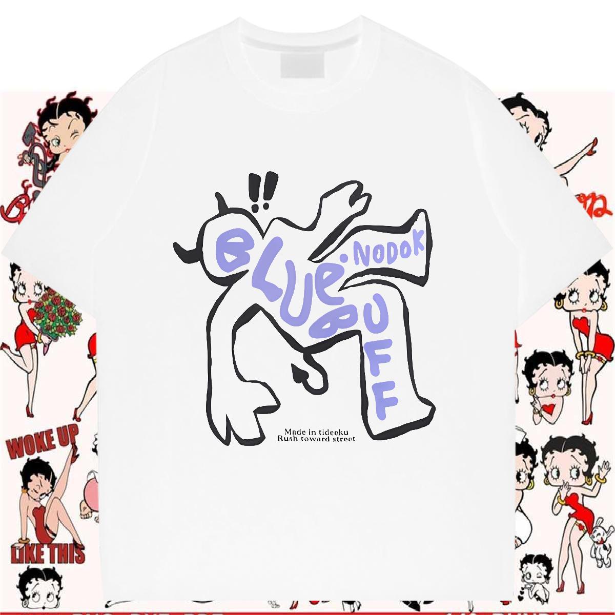 5A T-Shirts Hip Hop Street Cotton O Neck Short Sleeves Men Tees 2024 New Custom Printed Top Tees