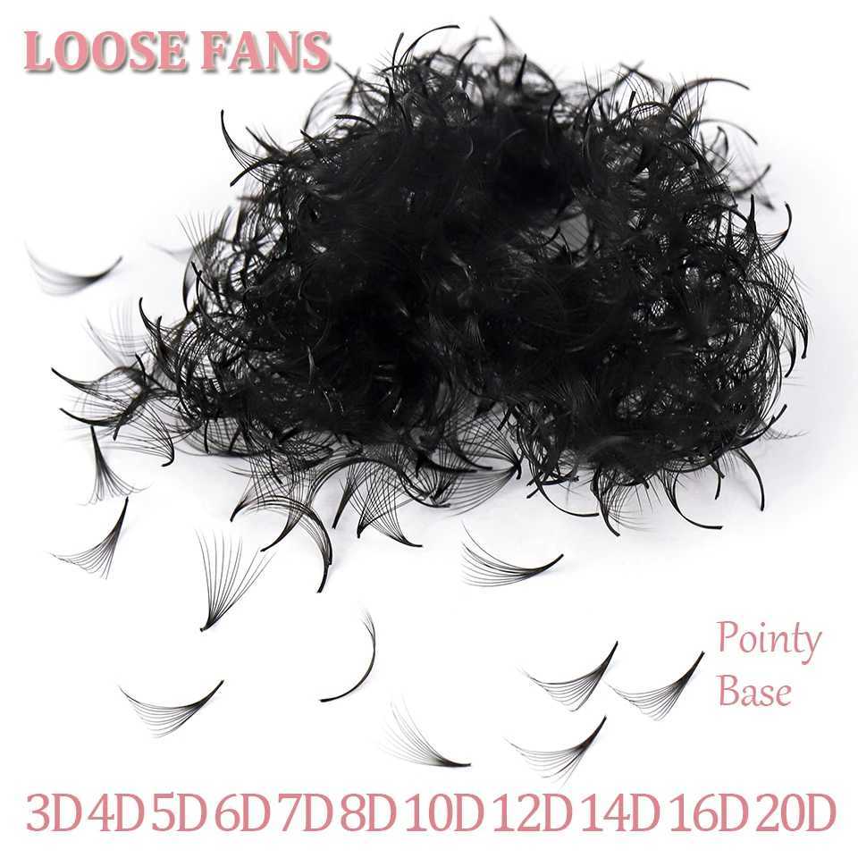 3D-20D Premade Loose Fans Lashes Pointy Base Loose Fans Lashes Medium Narrow Stem Russian Volume Fans Eyelash Extensions MakeupCL240713