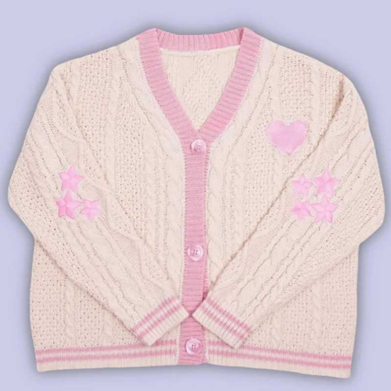 Womens Sweaters Retro celebrity print knitted lover Taylor cardigan sweater womens Swift sweater button up long sleeved jacket oversized Y2K cardigan 