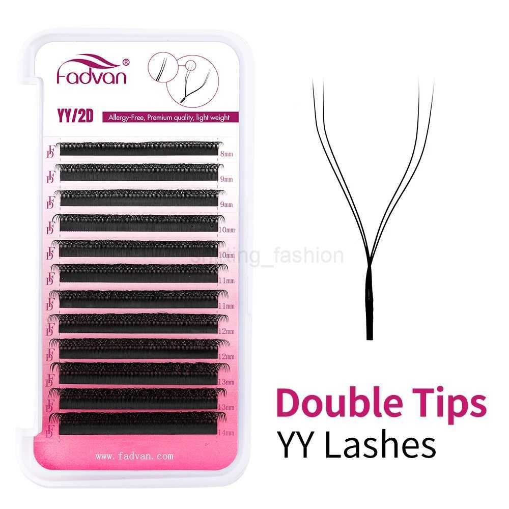 Fadvan Y Shape False Eyelash Extensions YY Fake Eye Lash Building Mesh Surround Cross Y Lashes Split TipsCL240713