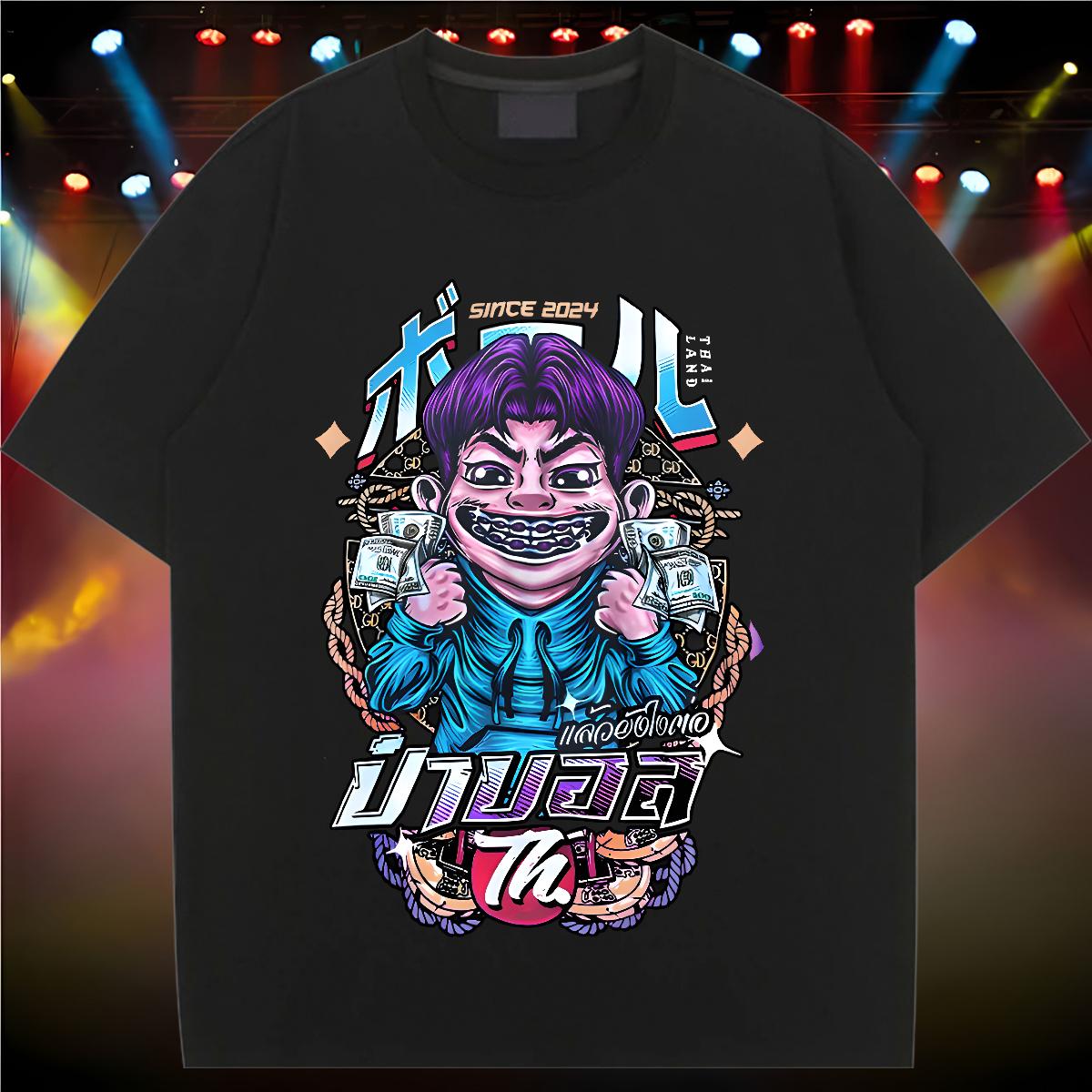 Lady Womens T Shirts O-Neck Short Sleeve Cotton Tees Casual Sport 2024 Casual Women Tees Anime Oversized