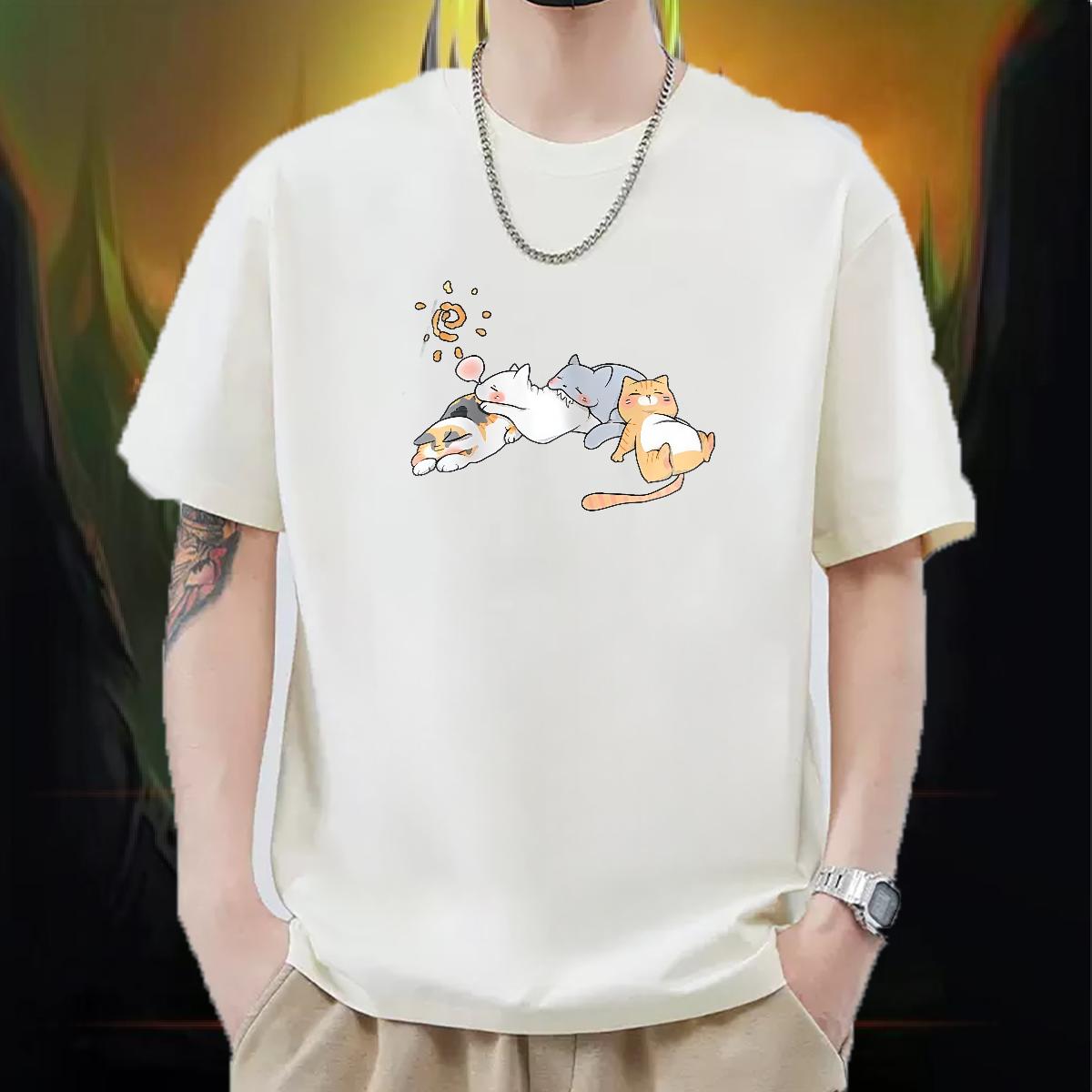 Popular Man T Shirts High Street Hip Hop Cotton Breathable Soft Men Tshirts DIY Customized Customized Print Top Tees