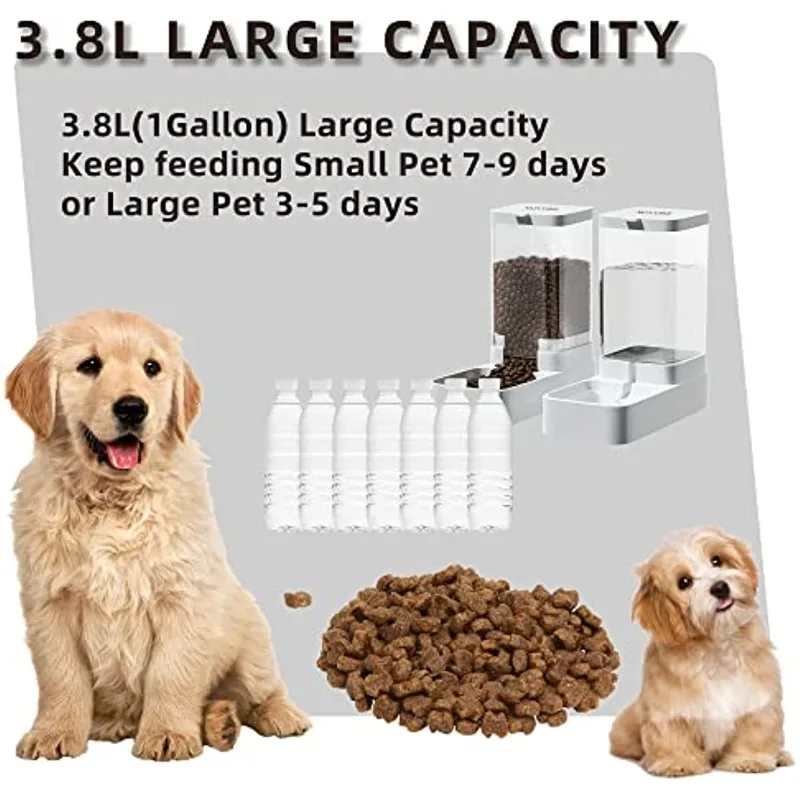 Automatic pet feeder 2.1KG water feeder 3.8L suitable for daily consumption or drinking of small and medium-sized pets or cats