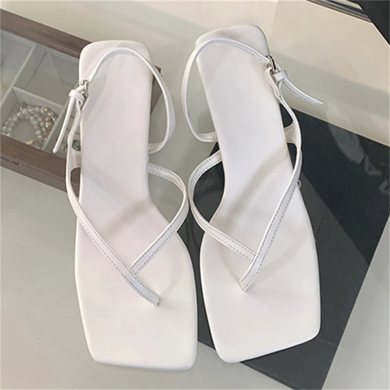 Eilyken Street style summer square pinch toe thin high-heeled womens sandals narrowband womens casual shoes 240712