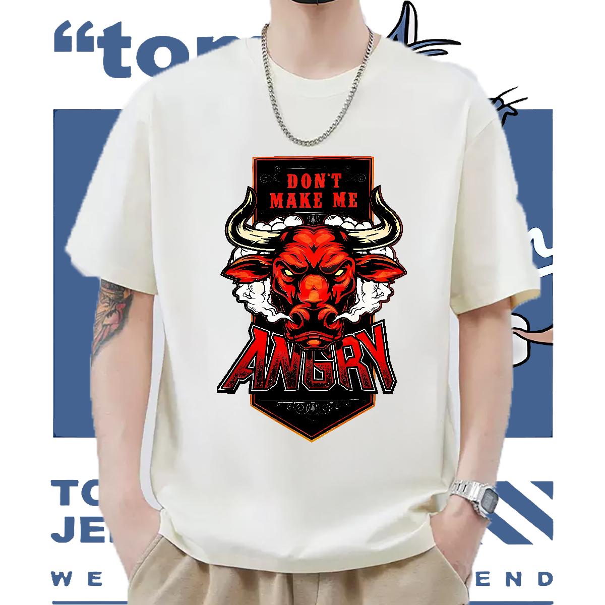 Loose Fit T Shirt For Man Anime Printing Street Round Neck Short Sleeve Men Tops Tees 2024 New Custom Cartoon Tee Shirt