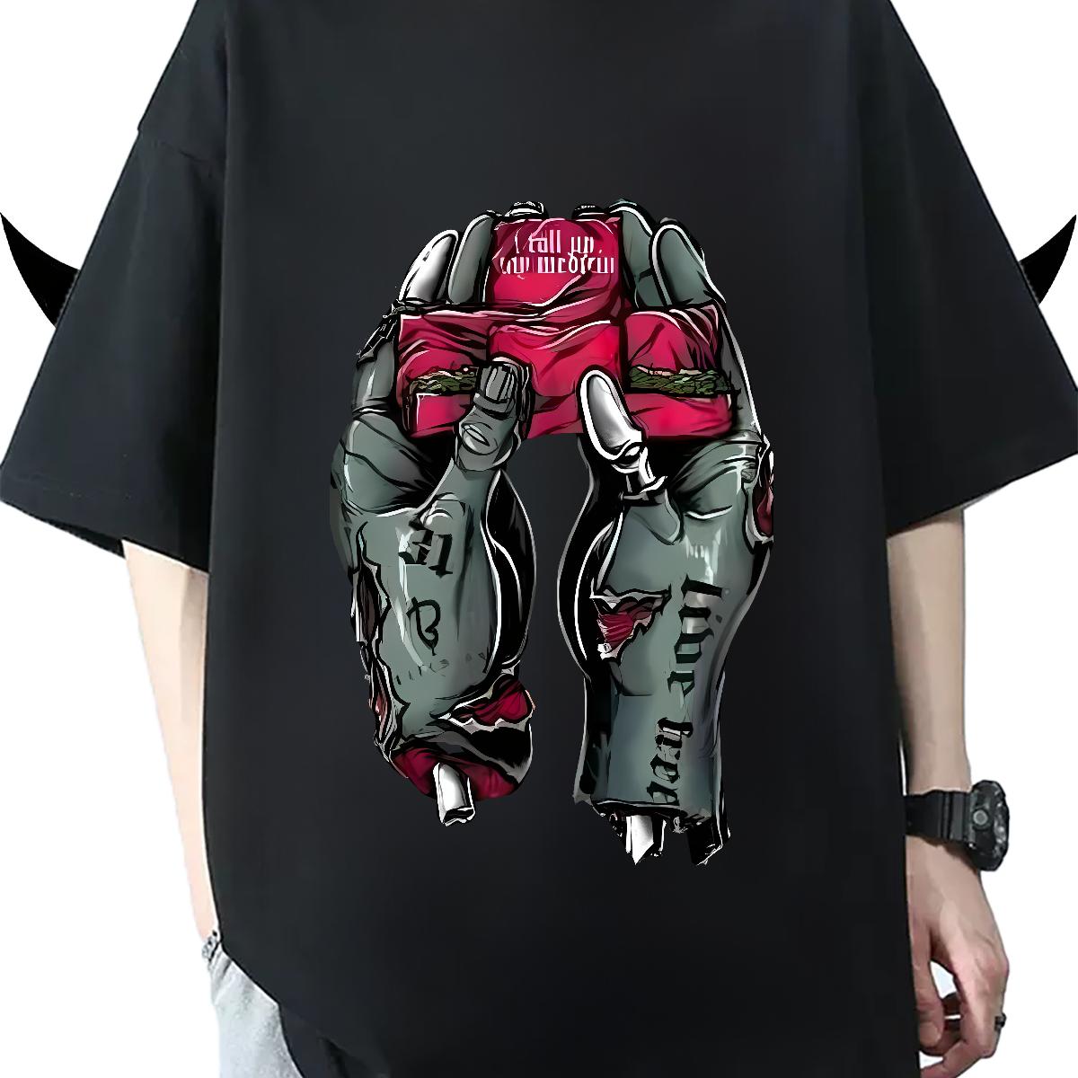 Designer T-Shirts Anime Printing Street 180g Cotton Men Tees Classic DIY Wear