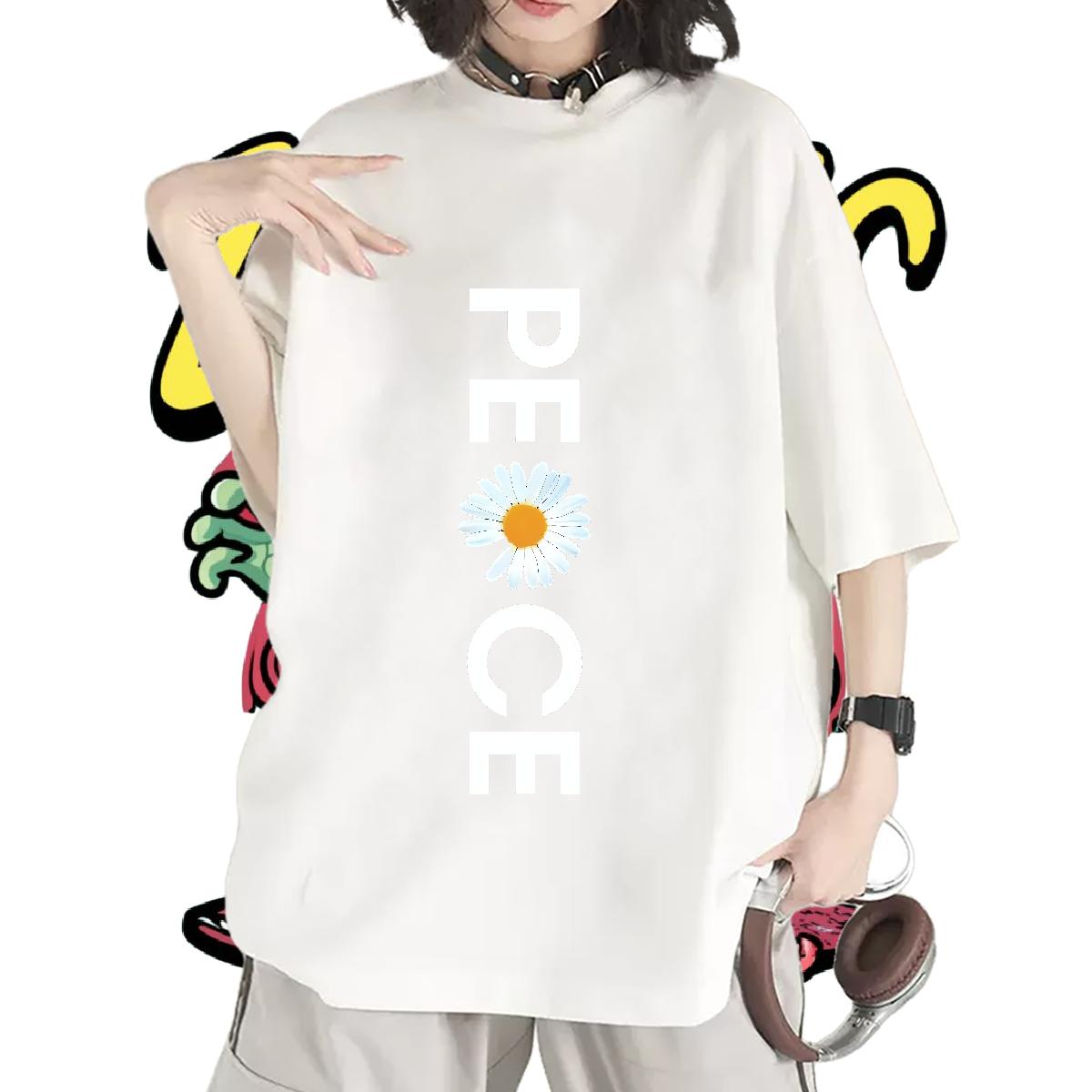 Popular Womens T Shirts Cotton Breathable Short Sleeve Tees Shirts Daily Outfit Custom Tshirt for Man Woman DIY Anime