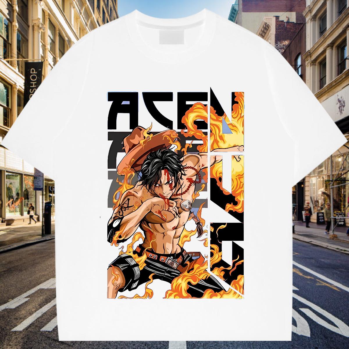Fashion Casual T shirt Anime Men Tops Tees Casual Beach Cotton Breathable Short Sleeve High Quality Clothings
