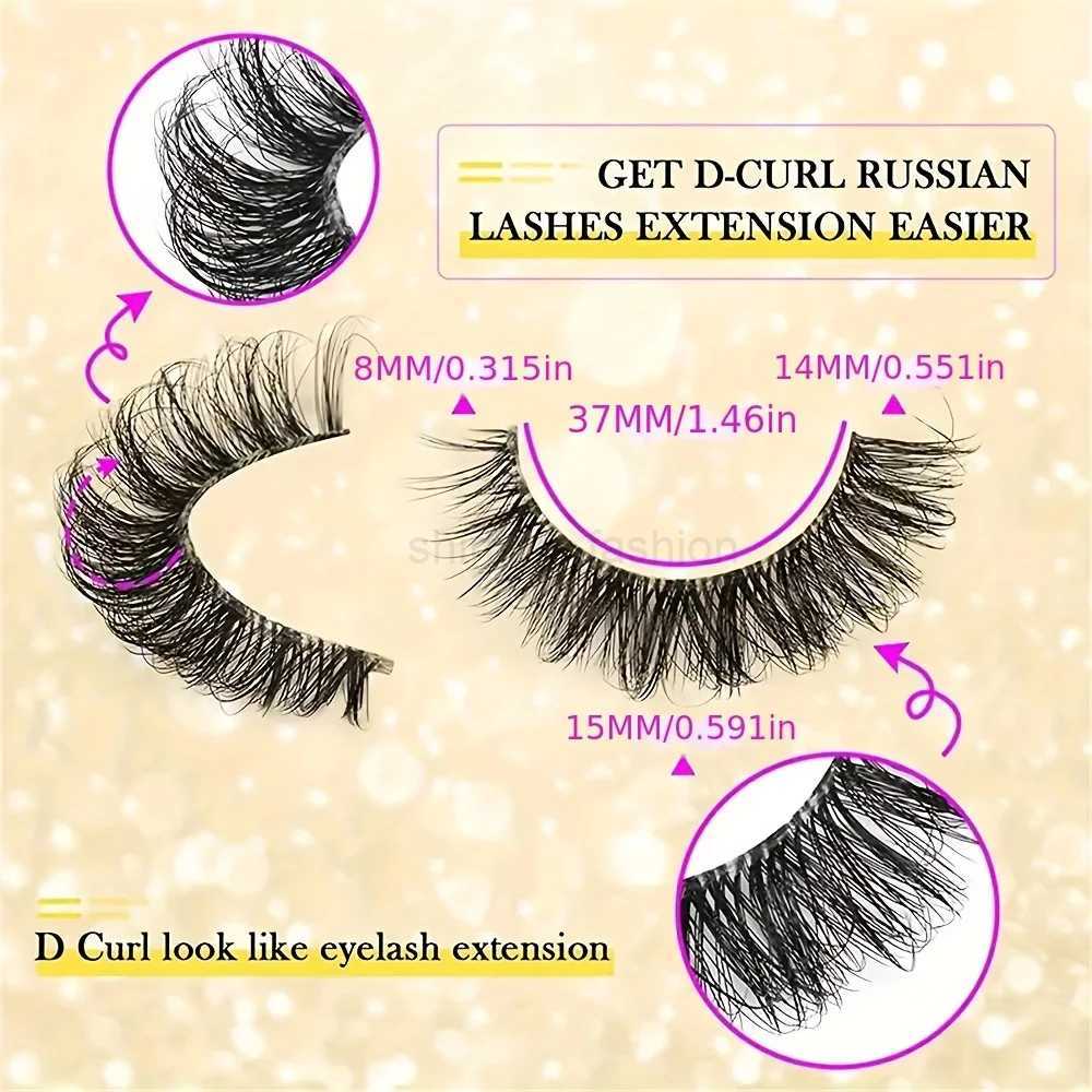 10 Pairs Hypoallergenic Dd Curl Slavic Volume False Eyelashes - Thick Full Strip With Large 3D Curve For Dramatic Eye MakeupCL240713