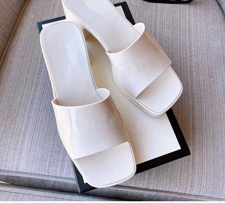 72% OFF designer jelly cool fashion super fire high waterproof platform bottom thick heel slippers G65292