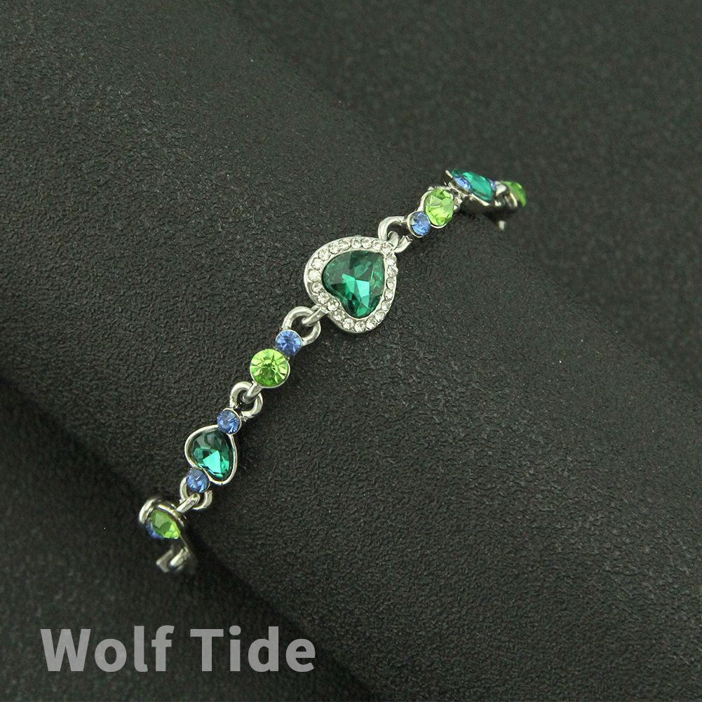 New 6 Styles Gold Silver Colorful Bling Diamond Womens Bijoux Pulseira Chain Love Charm Bracelets Chains Bracelet Wolf Tide Jewelry Gifts for Women