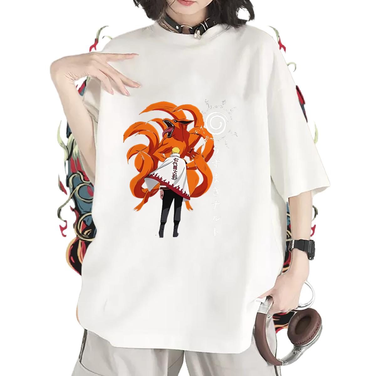 Fashion Casual T-Shirts Breathable Crew Neck Cotton Anime Print Tees Sports Casual Popular Women Tees