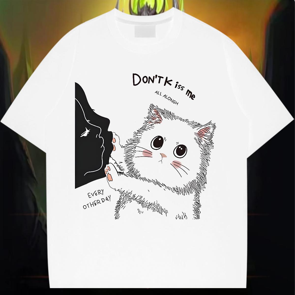 Loose Couples T Shirts Cotton Breathable Casual T-Shirts White Plus Size New Clothings